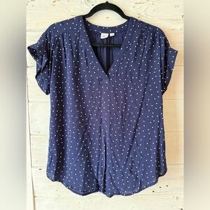 GAP Dark Blue Polka Dot Blouse